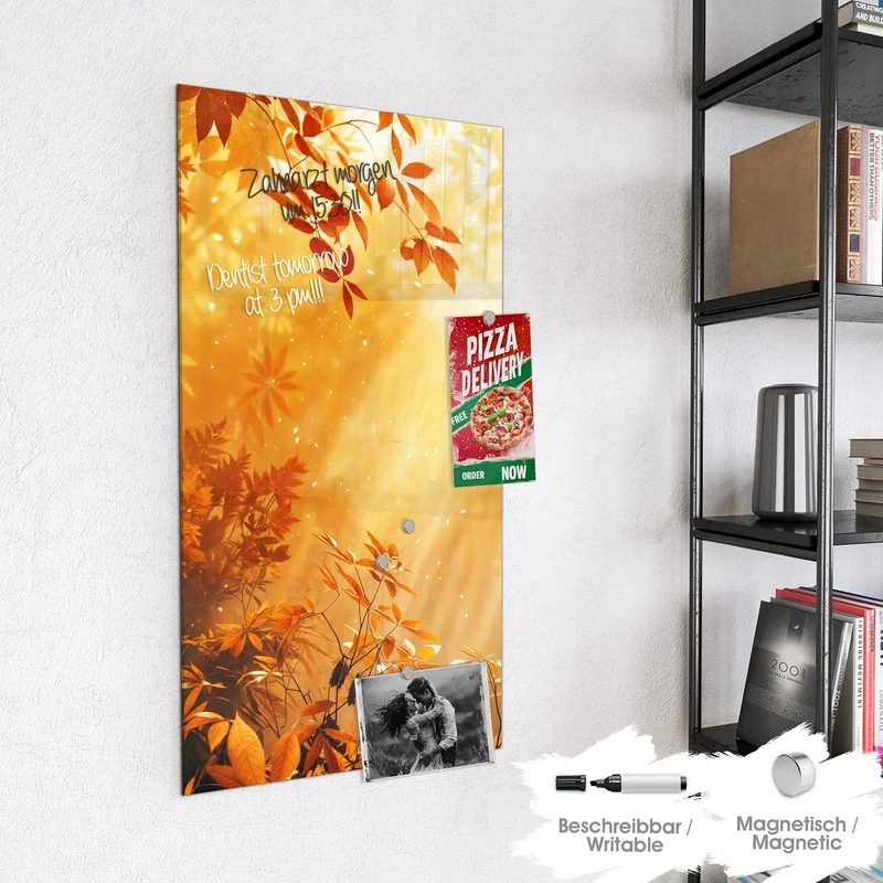 Magnettafel - Herbstwald im Gegenlicht