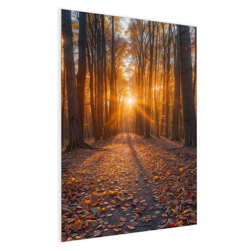 Magnettafel - Sonne im Herbstwald