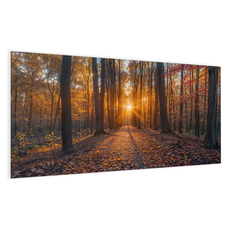 Magnettafel - Sonne im Herbstwald