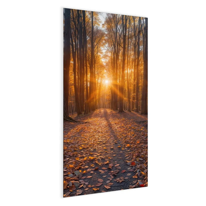Magnettafel - Sonne im Herbstwald