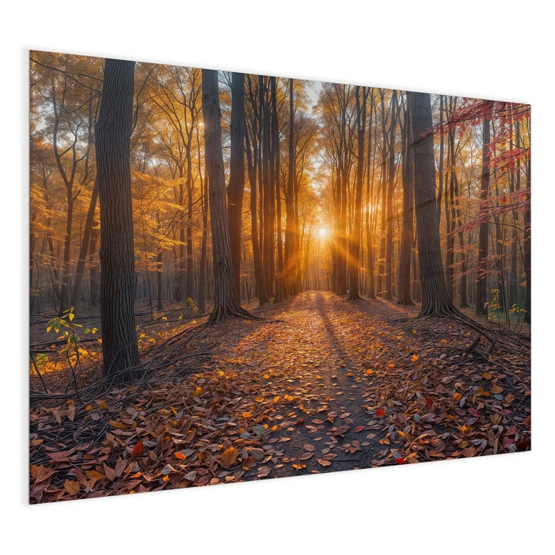 Magnettafel - Sonne im Herbstwald