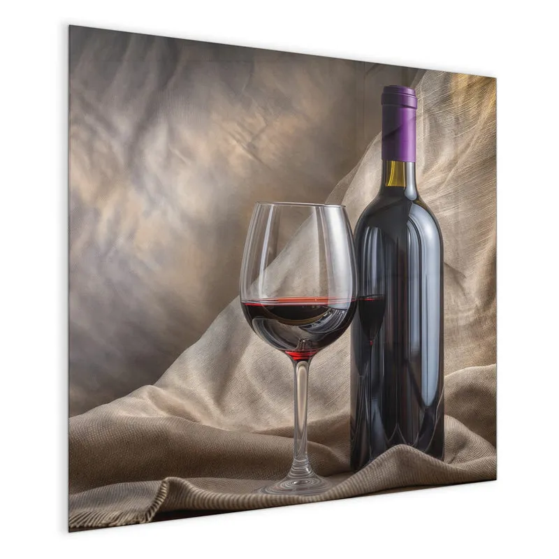 Magnettafel - Weinflasche und Glas