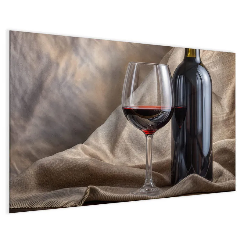 Magnettafel - Weinflasche und Glas