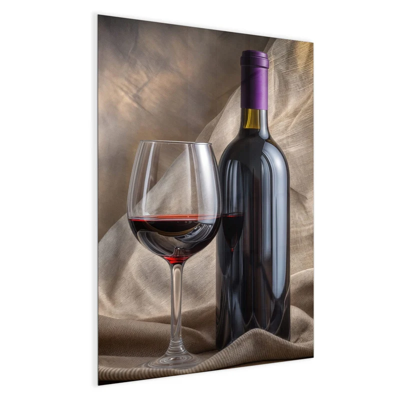 Magnettafel - Weinflasche und Glas