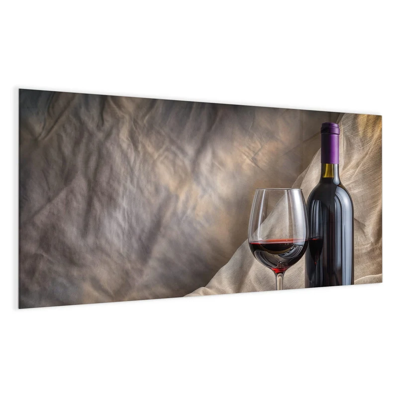 Magnettafel - Weinflasche und Glas