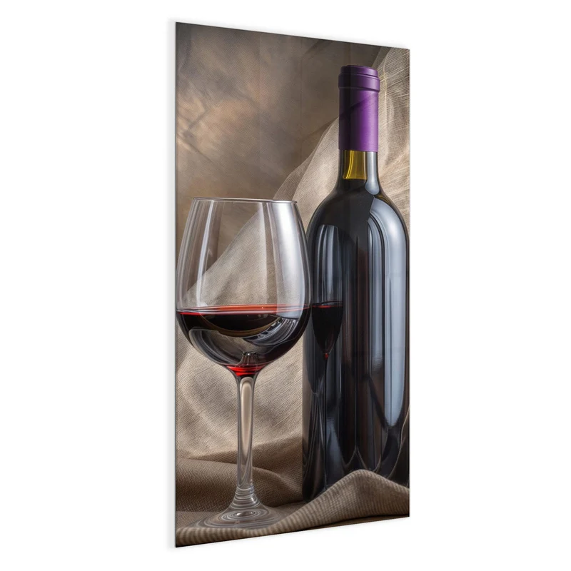 Magnettafel - Weinflasche und Glas