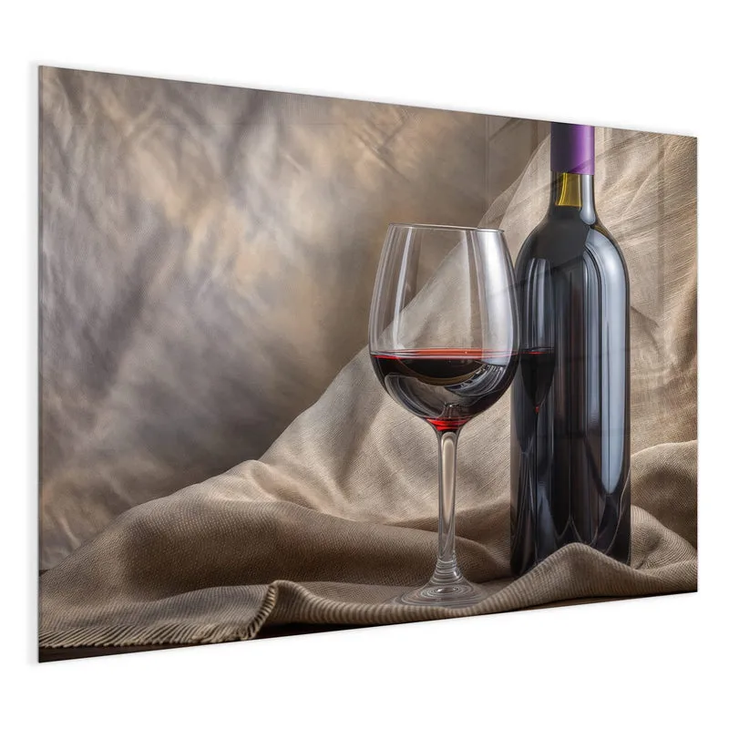 Magnettafel - Weinflasche und Glas
