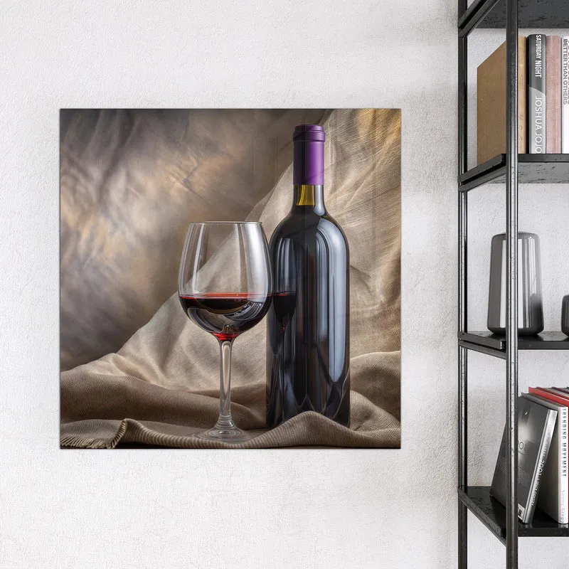 Magnettafel - Weinflasche und Glas