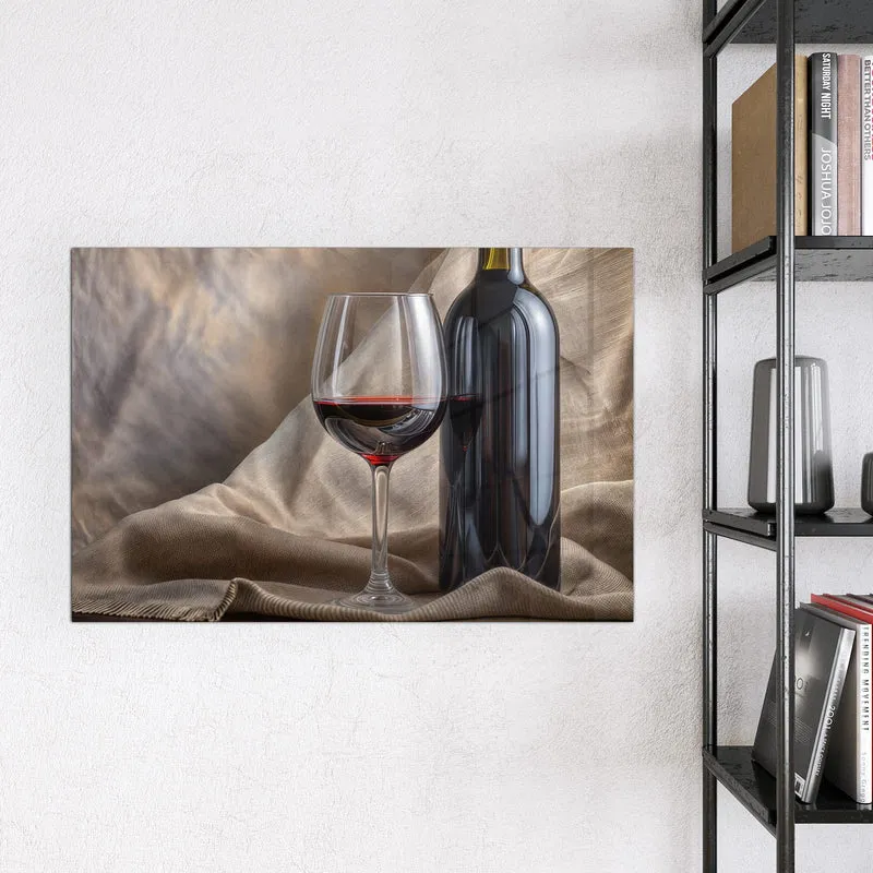 Magnettafel - Weinflasche und Glas