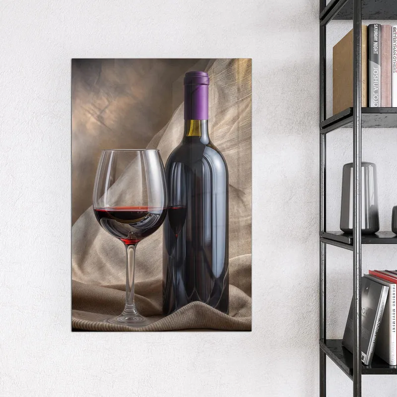 Magnettafel - Weinflasche und Glas