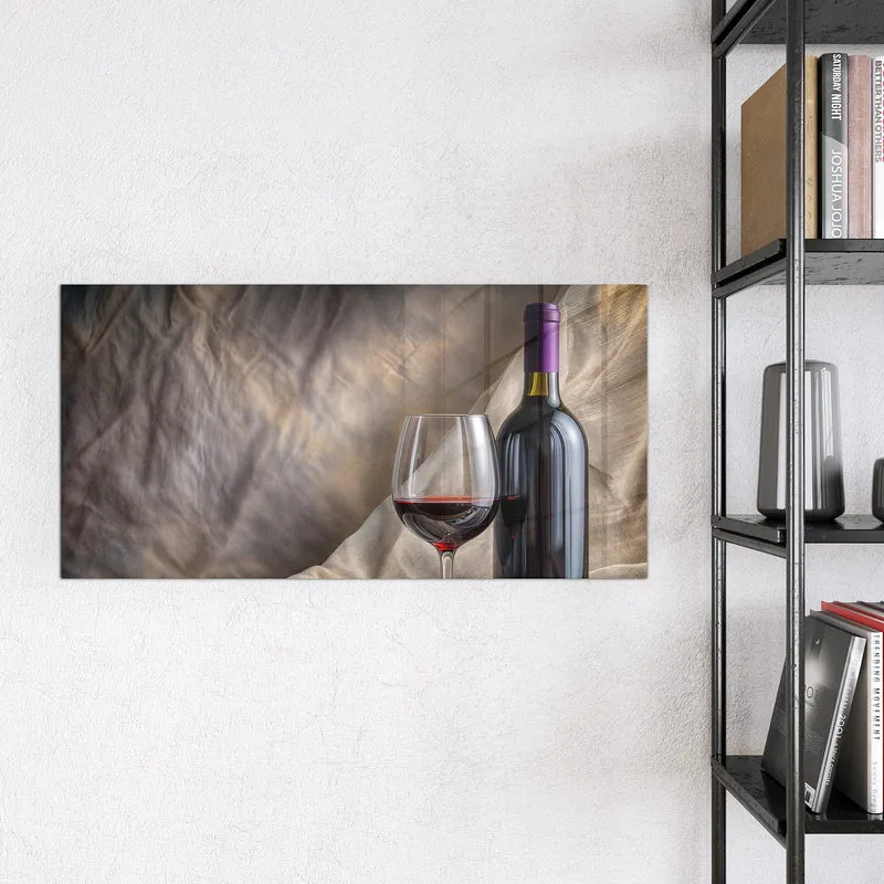Magnettafel - Weinflasche und Glas