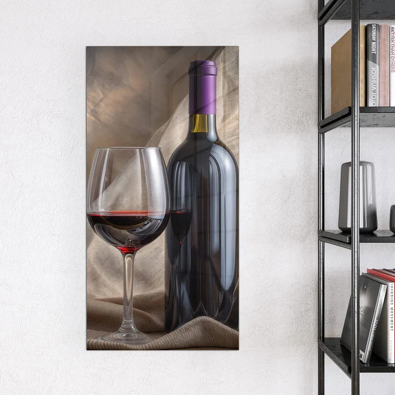 Magnettafel - Weinflasche und Glas