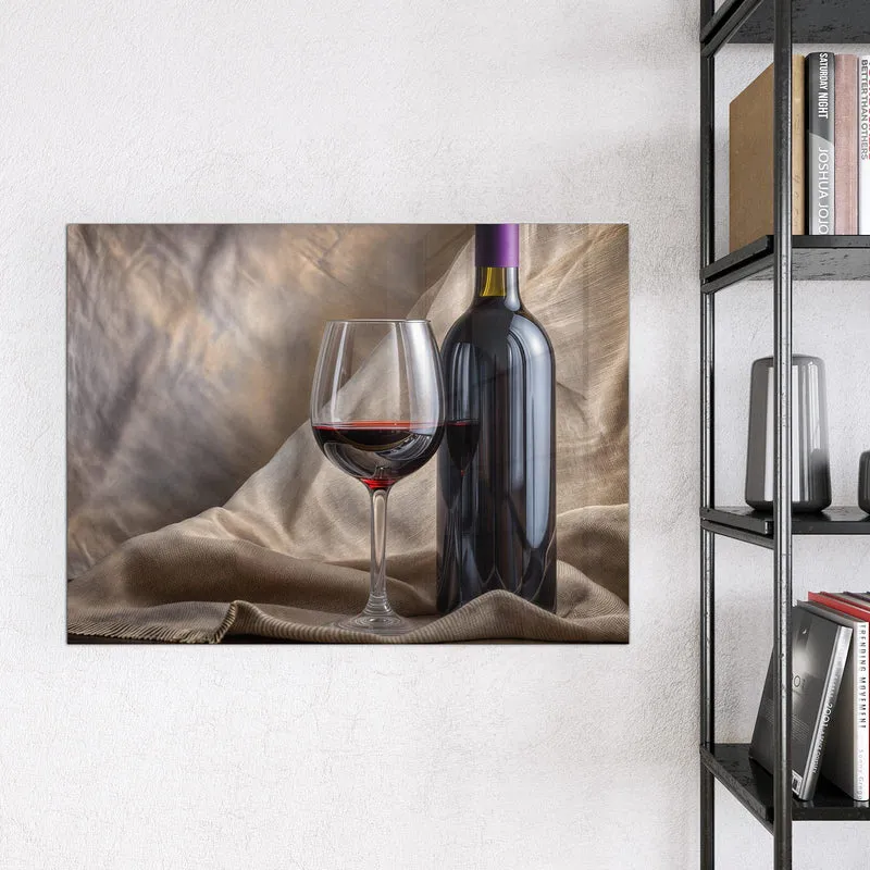 Magnettafel - Weinflasche und Glas