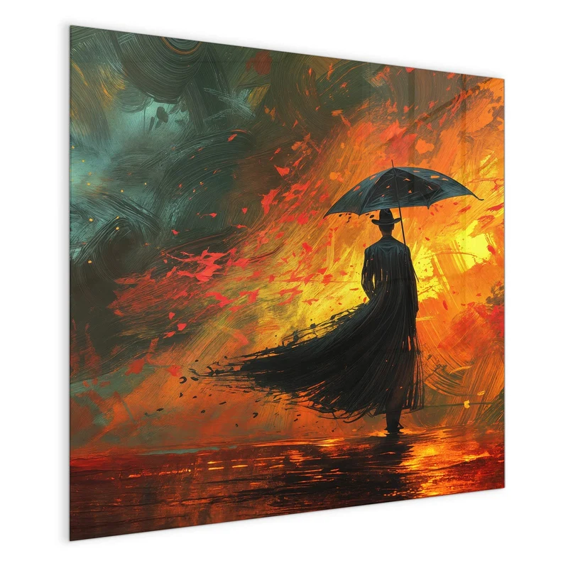Magnettafel - Silhouette mit Schirm