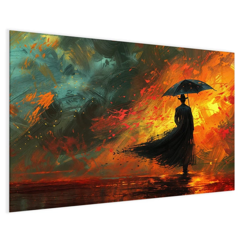 Magnettafel - Silhouette mit Schirm
