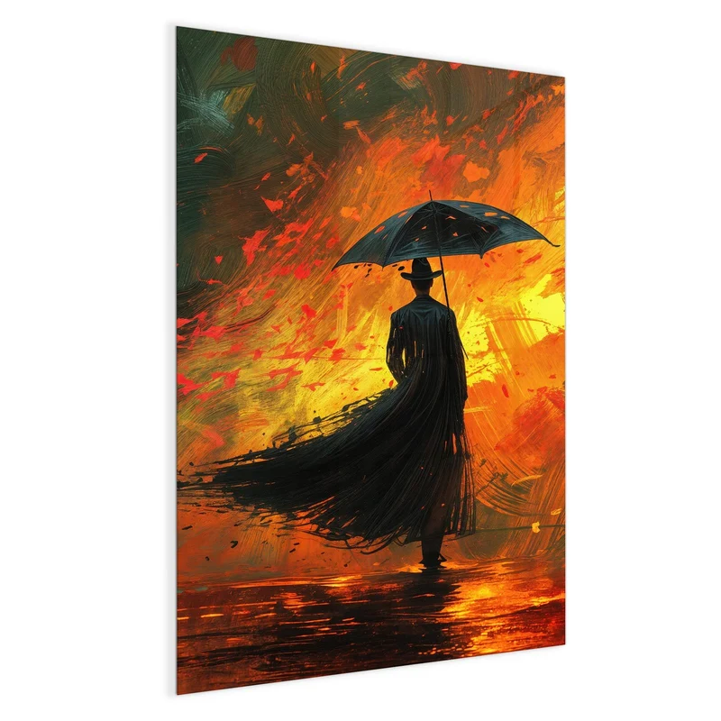 Magnettafel - Silhouette mit Schirm