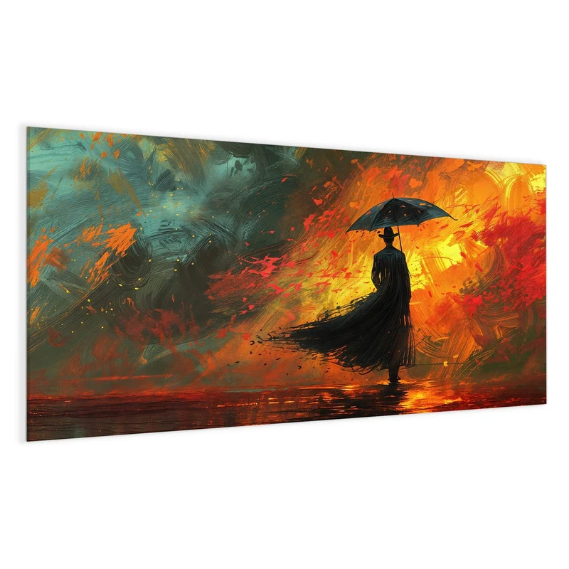 Magnettafel - Silhouette mit Schirm
