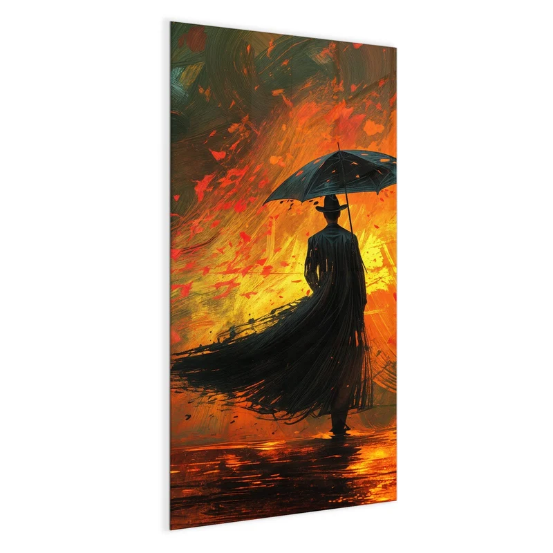 Magnettafel - Silhouette mit Schirm