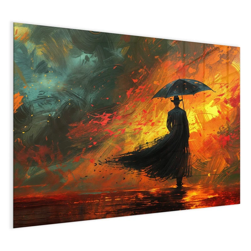 Magnettafel - Silhouette mit Schirm