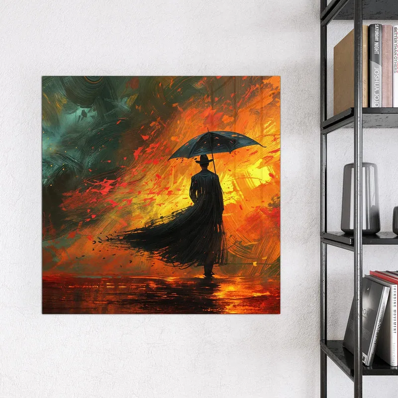 Magnettafel - Silhouette mit Schirm