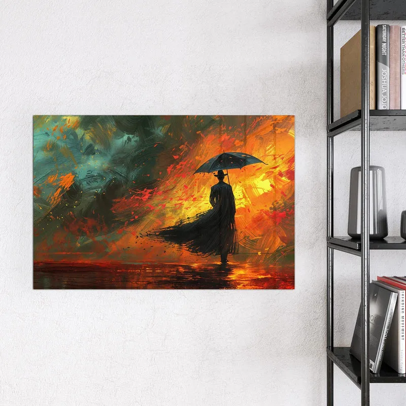 Magnettafel - Silhouette mit Schirm