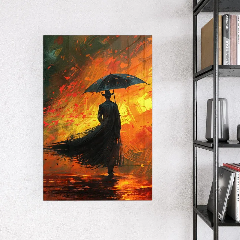 Magnettafel - Silhouette mit Schirm