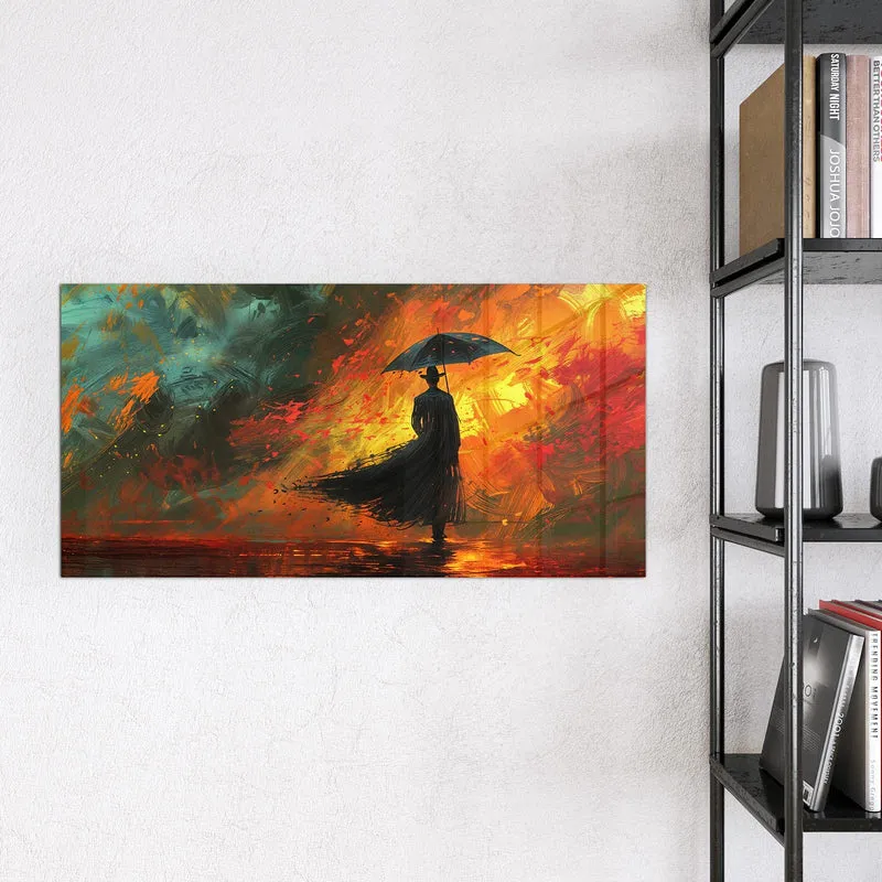 Magnettafel - Silhouette mit Schirm
