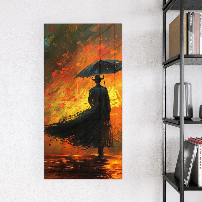Magnettafel - Silhouette mit Schirm