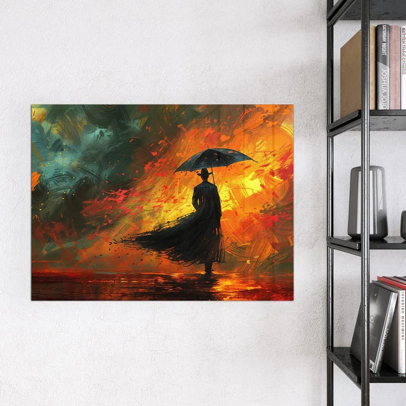 Magnettafel - Silhouette mit Schirm