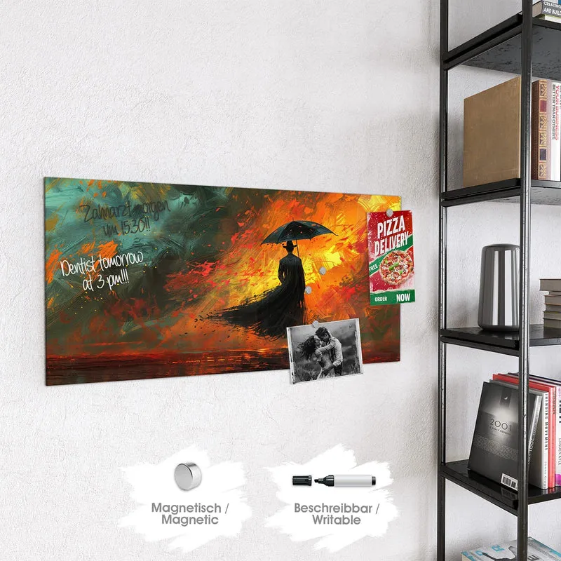 Magnettafel - Silhouette mit Schirm