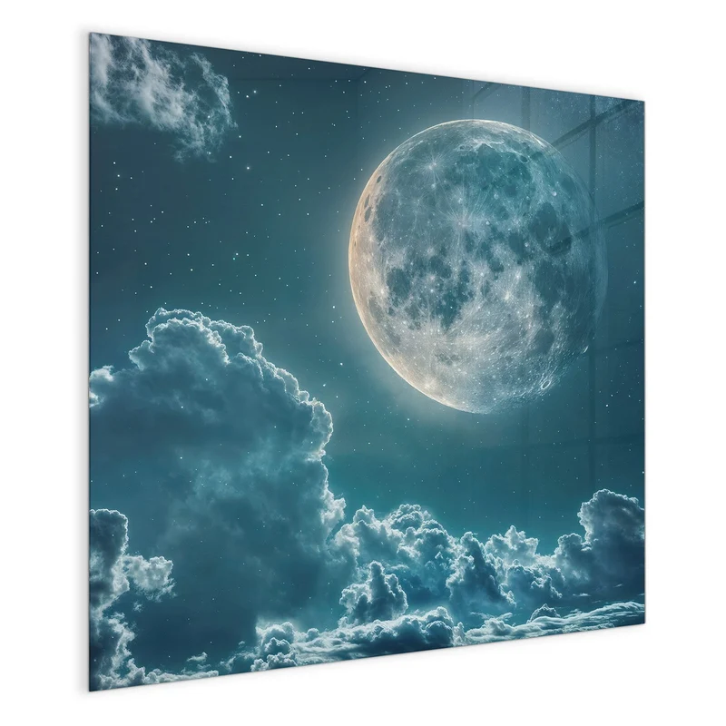 Magnettafel - Mond über Wolken