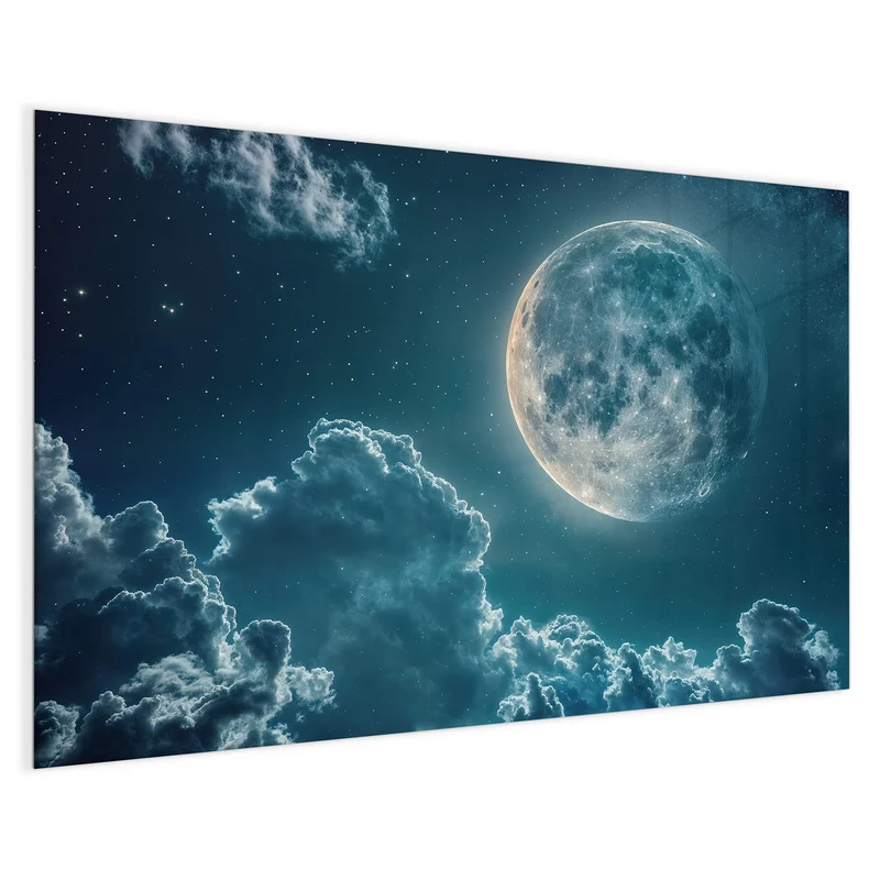 Magnettafel - Mond über Wolken