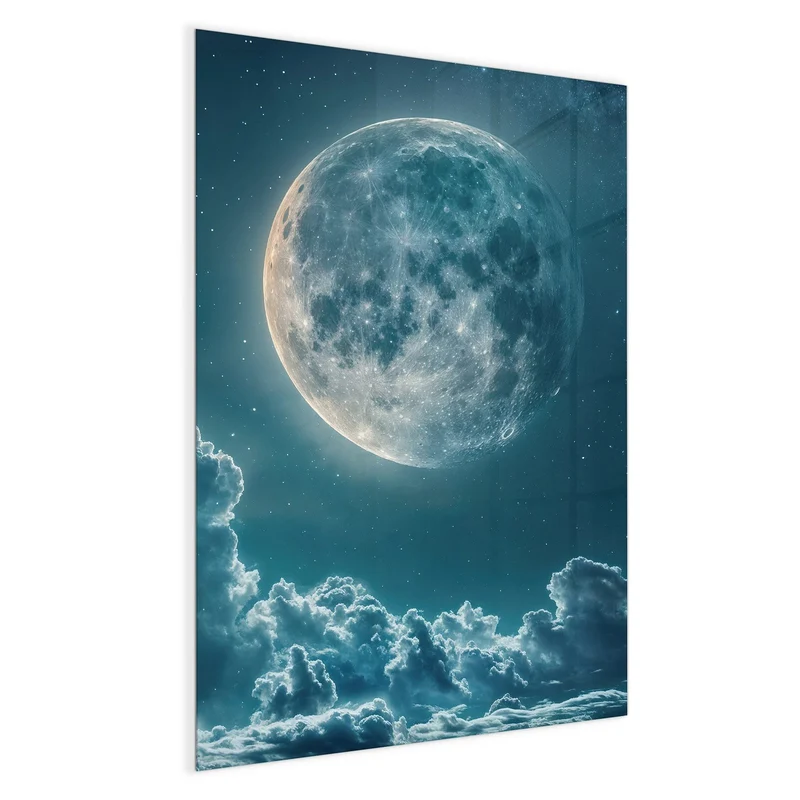 Magnettafel - Mond über Wolken