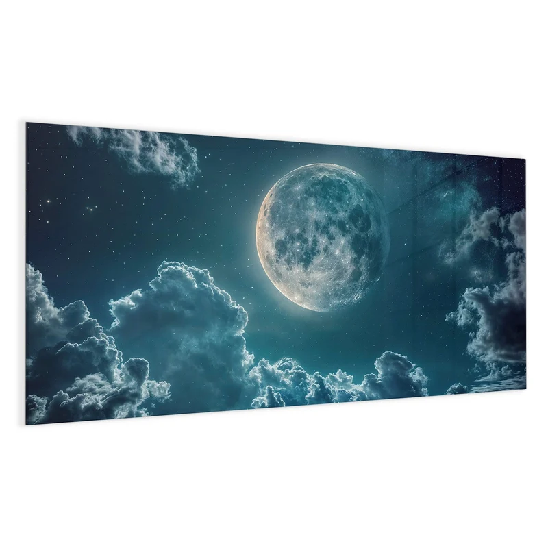 Magnettafel - Mond über Wolken