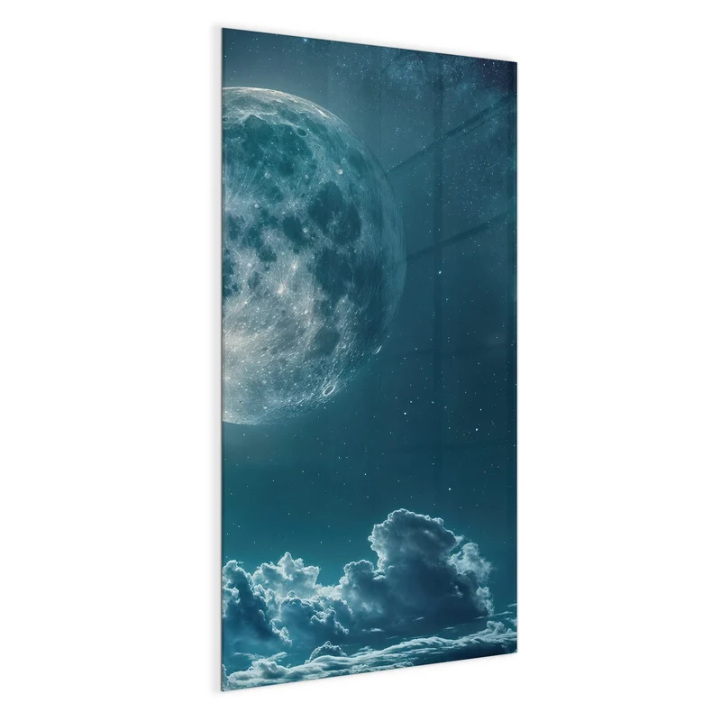 Magnettafel - Mond über Wolken