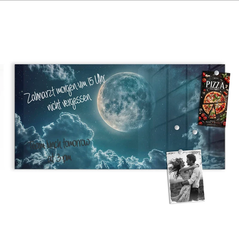 Magnettafel - Mond über Wolken