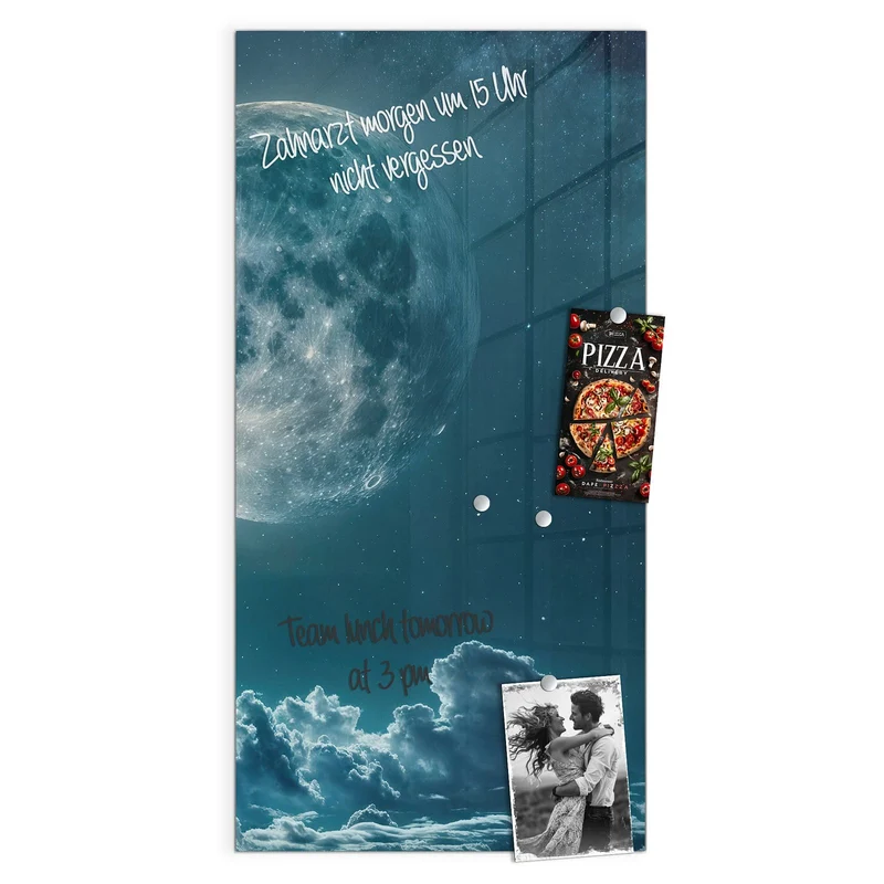 Magnettafel - Mond über Wolken