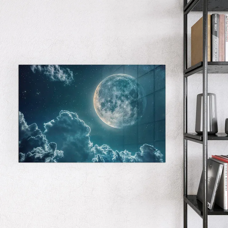 Magnettafel - Mond über Wolken
