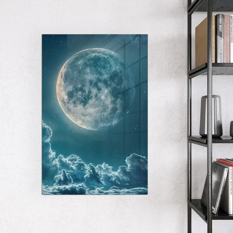 Magnettafel - Mond über Wolken