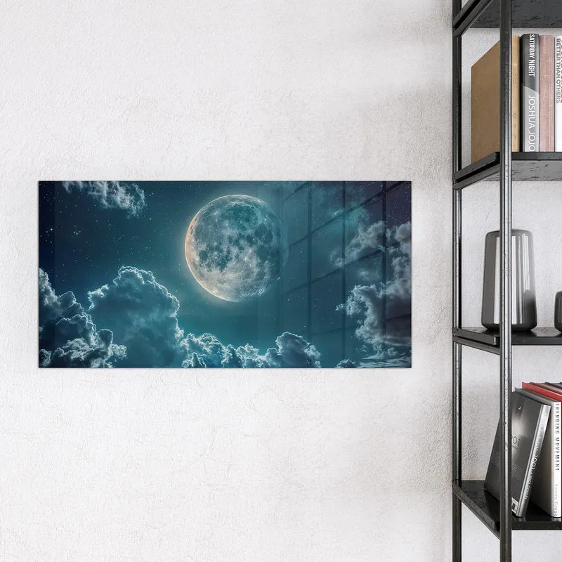 Magnettafel - Mond über Wolken