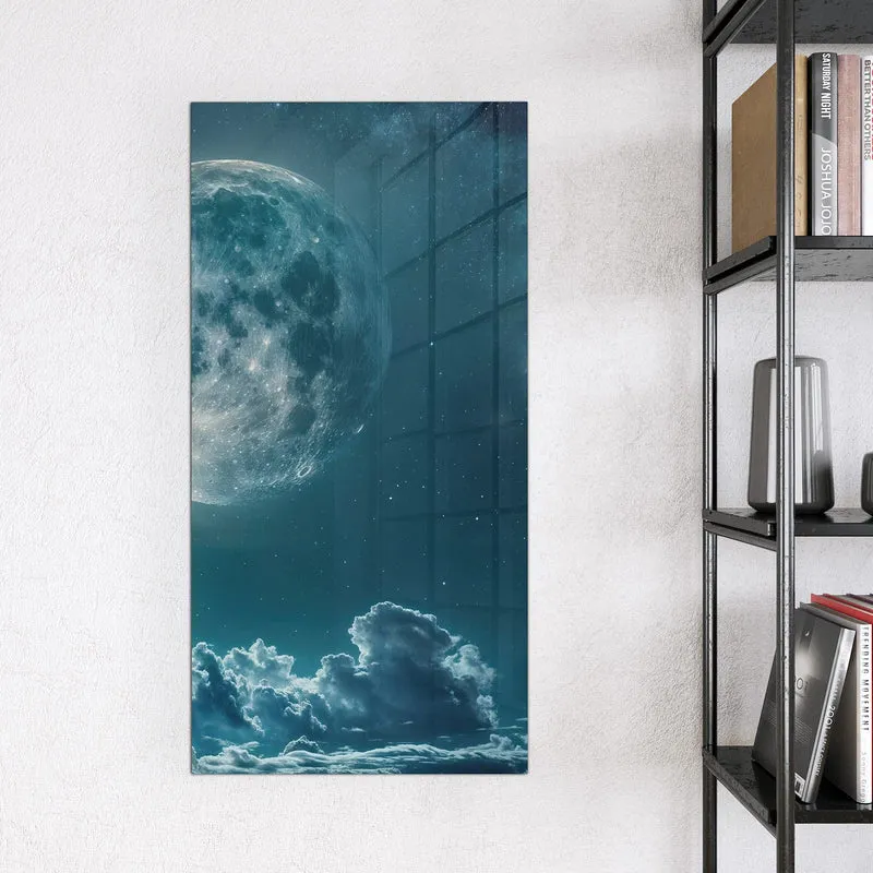 Magnettafel - Mond über Wolken