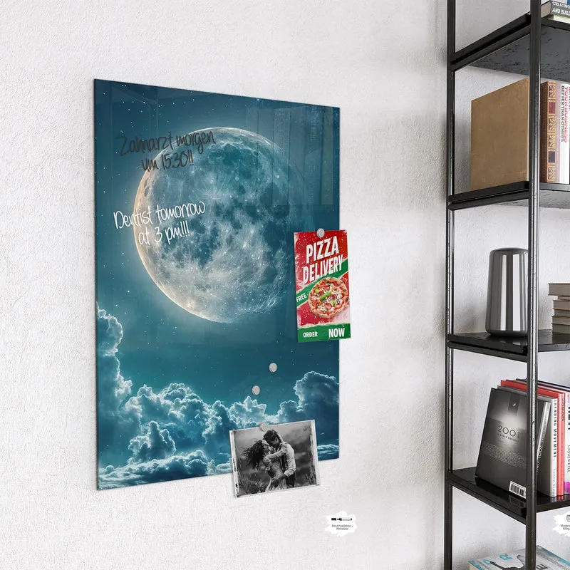 Magnettafel - Mond über Wolken