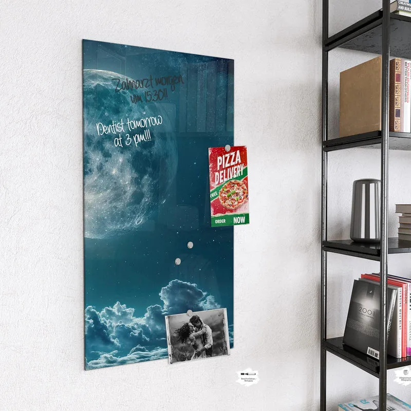 Magnettafel - Mond über Wolken