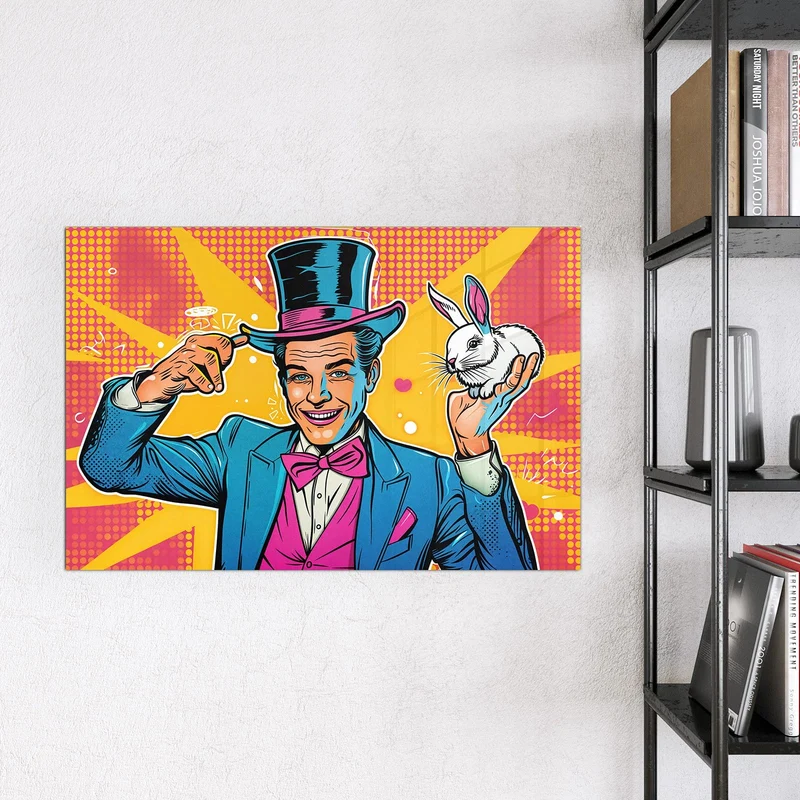 Magnettafel - Zauberer mit Hase