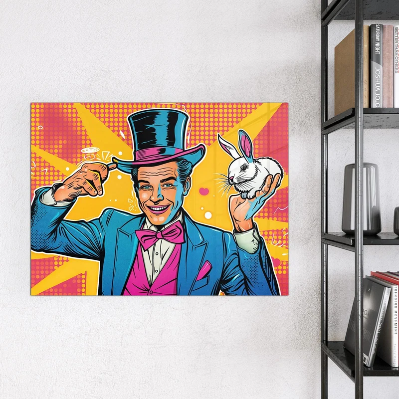 Magnettafel - Zauberer mit Hase