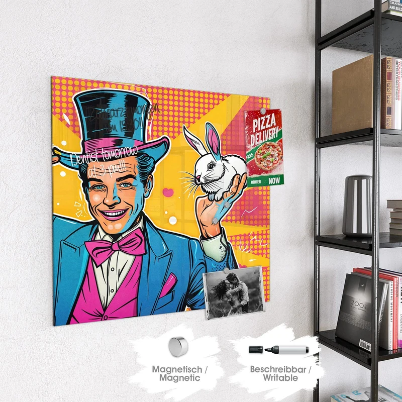 Magnettafel - Zauberer mit Hase
