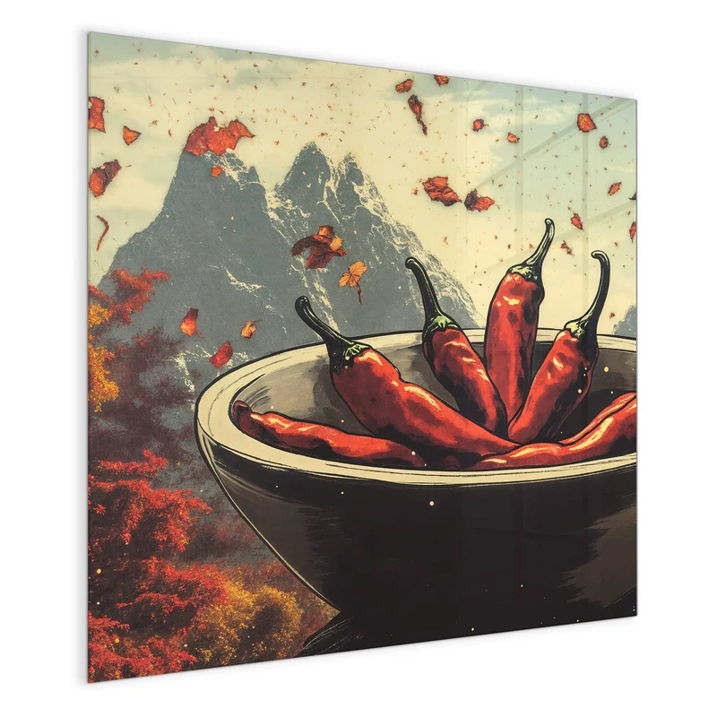 Magnettafel - Schale mit Chilis