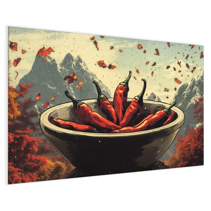 Magnettafel - Schale mit Chilis
