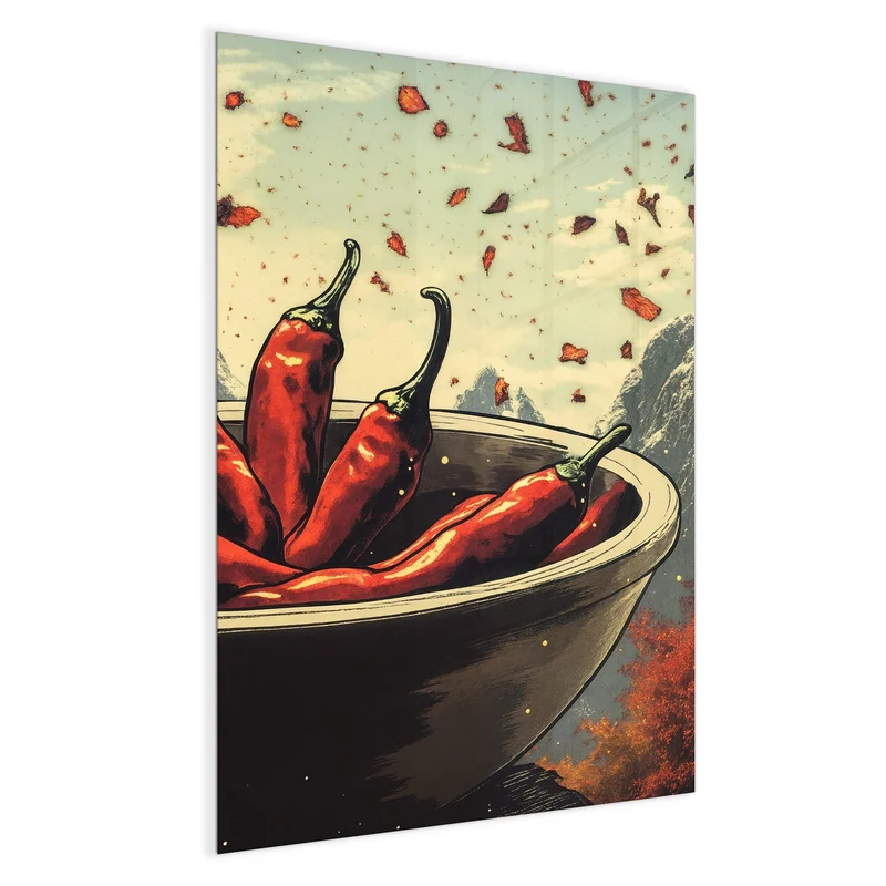 Magnettafel - Schale mit Chilis
