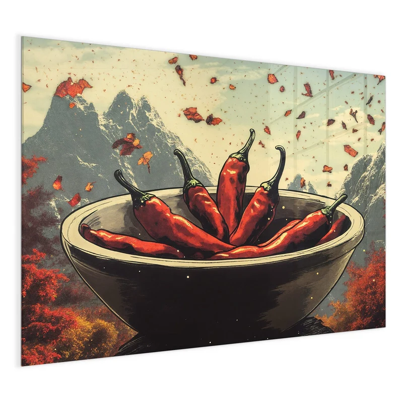 Magnettafel - Schale mit Chilis